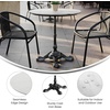image:imageFlash Furniture TopGuard 3125 Round Tabletop and Bistro Base Dark Brown  Outdoor Use Seamless Surface Technology Resists UV Moisture Scratches and Heat Black BaseWhite Faux MarbleBlack Base