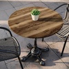 image:imageFlash Furniture TopGuard 3125 Round Tabletop and Bistro Base Dark Brown  Outdoor Use Seamless Surface Technology Resists UV Moisture Scratches and Heat Black BaseNaturalBlack Base