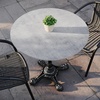 image:imageFlash Furniture TopGuard 3125 Round Tabletop and Bistro Base Dark Brown  Outdoor Use Seamless Surface Technology Resists UV Moisture Scratches and Heat Black BaseGray Faux ConcreteBlack Base