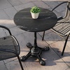 image:imageFlash Furniture TopGuard 3125 Round Tabletop and Bistro Base Dark Brown  Outdoor Use Seamless Surface Technology Resists UV Moisture Scratches and Heat Black BaseBlack Faux MarbleBlack Base