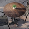 image:imageFlash Furniture TopGuard 3125 Round Tabletop and Bistro Base Dark Brown  Outdoor Use Seamless Surface Technology Resists UV Moisture Scratches and Heat Black BaseDark BrownBlack Base