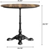 image:imageFlash Furniture TopGuard 3125 Round Tabletop and Bistro Base Dark Brown  Outdoor Use Seamless Surface Technology Resists UV Moisture Scratches and Heat Black BaseNaturalBlack Base