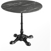 image:imageFlash Furniture TopGuard 3125 Round Tabletop and Bistro Base Dark Brown  Outdoor Use Seamless Surface Technology Resists UV Moisture Scratches and Heat Black BaseBlack Faux MarbleBlack Base