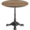 image:imageFlash Furniture TopGuard 3125 Round Tabletop and Bistro Base Dark Brown  Outdoor Use Seamless Surface Technology Resists UV Moisture Scratches and Heat Black BaseNaturalBlack Base