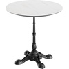 image:imageFlash Furniture TopGuard 3125 Round Tabletop and Bistro Base Dark Brown  Outdoor Use Seamless Surface Technology Resists UV Moisture Scratches and Heat Black BaseWhite Faux MarbleBlack Base
