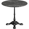 image:imageFlash Furniture TopGuard 3125 Round Tabletop and Bistro Base Dark Brown  Outdoor Use Seamless Surface Technology Resists UV Moisture Scratches and Heat Black BaseBlack Faux MarbleBlack Base