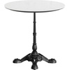 image:imageFlash Furniture TopGuard 3125 Round Tabletop and Bistro Base Dark Brown  Outdoor Use Seamless Surface Technology Resists UV Moisture Scratches and Heat Black BaseWhite Faux MarbleBlack Base