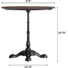 image:imageFlash Furniture TopGuard 3125 Round Tabletop and Bistro Base Dark Brown  Outdoor Use Seamless Surface Technology Resists UV Moisture Scratches and Heat Black BaseDark BrownBlack Base