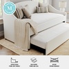 image:imageMartha Stewart Anya Twin Upholstered Daybed with Trundle OffWhite  PullOut Trundle Cushioned Headboard and Footboard No Box Spring Required