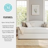 image:imageMartha Stewart Anya Twin Upholstered Daybed with Trundle OffWhite  PullOut Trundle Cushioned Headboard and Footboard No Box Spring Required