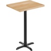 image:imageFlash Furniture Commercial 24x30 Tabletop and 22x22 XBase Natural  Bar Height Black Cast Iron Base AntiRust Indoor Use 22x22 in Base FootprintNatural TopBlack Base