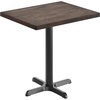 image:imageFlash Furniture Commercial 24x30 Tabletop and 22x22 XBase Natural  Dining Height Black Cast Iron Base AntiRust Indoor Use 22x22 in Base FootprintDark Brown TopBlack Base