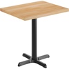 image:imageFlash Furniture Commercial 24x30 Tabletop and 22x22 XBase Natural  Dining Height Black Cast Iron Base AntiRust Indoor Use 22x22 in Base FootprintNatural TopBlack Base