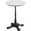 image:imageFlash Furniture TopGuard 3125 Round Tabletop and Bistro Base Dark Brown  Outdoor Use Seamless Surface Technology Resists UV Moisture Scratches and Heat Black BaseWhite Faux MarbleBlack Base