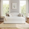 image:imageMartha Stewart Anya Twin Upholstered Daybed with Trundle OffWhite  PullOut Trundle Cushioned Headboard and Footboard No Box Spring Required