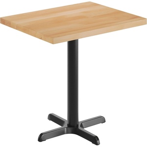 image:imageFlash Furniture Commercial 24x30 Tabletop and 22x22 XBase Natural  Dining Height Black Cast Iron Base AntiRust Indoor Use 22x22 in Base FootprintNatural TopBlack Base