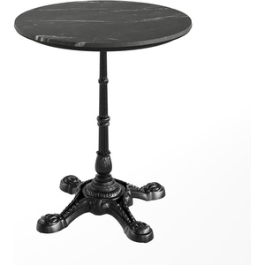 image:imageFlash Furniture TopGuard 3125 Round Tabletop and Bistro Base Dark Brown  Outdoor Use Seamless Surface Technology Resists UV Moisture Scratches and Heat Black BaseBlack Faux MarbleBlack Base