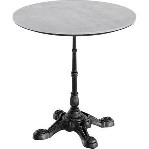 image:imageFlash Furniture TopGuard 3125 Round Tabletop and Bistro Base Dark Brown  Outdoor Use Seamless Surface Technology Resists UV Moisture Scratches and Heat Black BaseGray Faux ConcreteBlack Base