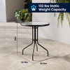 image:imageFlash Furniture 2375 in Aluminum Round Table  Durable Construction Commercial UseBlack