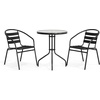 image:imageFlash Furniture 2375 in Aluminum Round Table  Durable Construction Commercial UseBlack