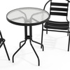 image:imageFlash Furniture 2375 in Aluminum Round Table  Durable Construction Commercial UseBlack