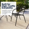 image:imageFlash Furniture 2375 in Aluminum Round Table  Durable Construction Commercial UseBlack