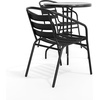 image:imageFlash Furniture 2375 in Aluminum Round Table  Durable Construction Commercial UseBlack