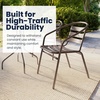 image:imageFlash Furniture 2375 in Aluminum Round Table  Durable Construction Commercial UseBronze
