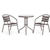 image:imageFlash Furniture 2375 in Aluminum Round Table  Durable Construction Commercial UseBronze