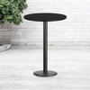 image:imageFlash Furniture 30 Round Table and 18 Round Base Walnut  Bar Height Laminate Durable Construction Commercial UseBlack