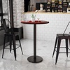 image:imageFlash Furniture 30 Round Table and 18 Round Base Walnut  Bar Height Laminate Durable Construction Commercial UseMahogany