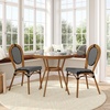 image:imageFlash Furniture 315 Glass Top Table and 2 Stack Chairs BlackWhite  Commercial Grade IndoorOutdoor Use PE Rattan 2 Stack Chairs