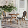 image:imageFlash Furniture 315 Glass Top Table and 2 Stack Chairs BlackWhite  Commercial Grade IndoorOutdoor Use PE Rattan 2 Stack Chairs