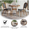 image:imageFlash Furniture 315 Glass Top Table and 2 Stack Chairs BlackWhite  Commercial Grade IndoorOutdoor Use PE Rattan 2 Stack Chairs