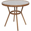 image:imageFlash Furniture 315 Glass Top Table and 2 Stack Chairs BlackWhite  Commercial Grade IndoorOutdoor Use PE Rattan 2 Stack Chairs