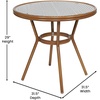 image:imageFlash Furniture 315 Glass Top Table and 2 Stack Chairs BlackWhite  Commercial Grade IndoorOutdoor Use PE Rattan 2 Stack Chairs