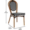 image:imageFlash Furniture 315 Glass Top Table and 2 Stack Chairs BlackWhite  Commercial Grade IndoorOutdoor Use PE Rattan 2 Stack Chairs
