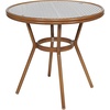 image:imageFlash Furniture 315 Glass Top Table and 2 Stack Chairs BlackWhite  Commercial Grade IndoorOutdoor Use PE Rattan 2 Stack Chairs