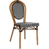 image:imageFlash Furniture 315 Glass Top Table and 2 Stack Chairs BlackWhite  Commercial Grade IndoorOutdoor Use PE Rattan 2 Stack Chairs