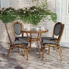 image:imageFlash Furniture 315 Glass Top Table and 4 Stack Chairs BlackWhite  Commercial Grade IndoorOutdoor Use PE Rattan 4 Stack Chairs