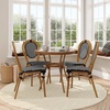 image:imageFlash Furniture 315 Glass Top Table and 4 Stack Chairs BlackWhite  Commercial Grade IndoorOutdoor Use PE Rattan 4 Stack Chairs
