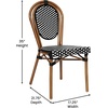 image:imageFlash Furniture 315 Glass Top Table and 4 Stack Chairs BlackWhite  Commercial Grade IndoorOutdoor Use PE Rattan 4 Stack Chairs