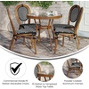 image:imageFlash Furniture 315 Glass Top Table and 4 Stack Chairs BlackWhite  Commercial Grade IndoorOutdoor Use PE Rattan 4 Stack Chairs