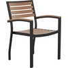 image:imageFlash Furniture 35 in Table 2 Club Chairs 3Piece Set  IndoorOutdoor Synthetic Teak Poly Slats Steel Framed Table Umbrella Hole