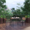image:imageFlash Furniture 35 in Table 2 Club Chairs 3Piece Set  IndoorOutdoor Synthetic Teak Poly Slats Steel Framed Table Umbrella Hole