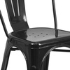 image:imageFlash Furniture 5Piece Commercial 315 Square Metal Dining Table and Chairs Set IndoorOutdoor Dining Set with Table and 4 Stackable Chairs Black  Commercial Use IndoorOutdoor UseBlack