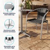 image:imageFlash Furniture Lila 235 Round Aluminum IndoorOutdoor Table Set with 4 Black Rattan Chairs  IndoorOutdoor Use Black Rattan ChairsBlack