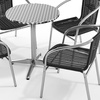 image:imageFlash Furniture Lila 235 Round Aluminum IndoorOutdoor Table Set with 4 Black Rattan Chairs  IndoorOutdoor Use Black Rattan ChairsBlack