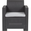 image:imageFlash Furniture Seneca Light Gray Faux Rattan Chair with AllWeather Light Grey CushionDark Gray