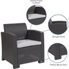 image:imageFlash Furniture Seneca Light Gray Faux Rattan Chair with AllWeather Light Grey CushionDark Gray